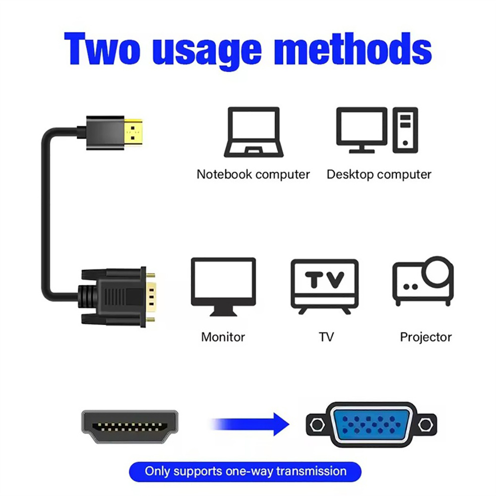 Hdmi Vga Adapter - 1.8M hdmi - VGA Kablosu 1080P