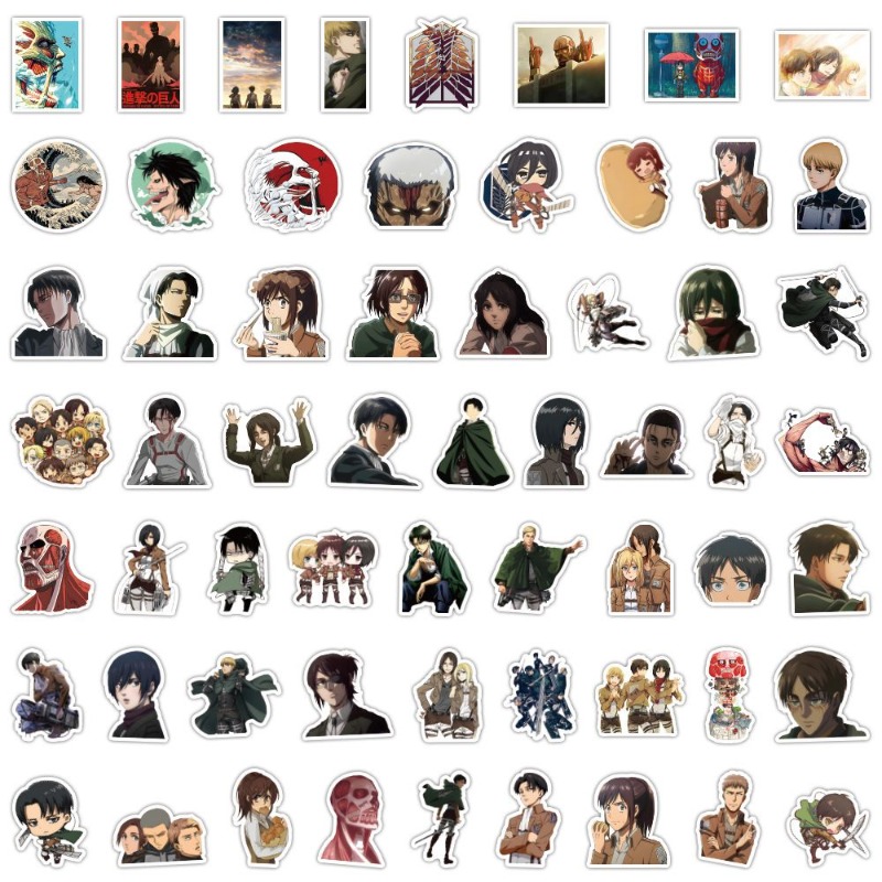 Laptop Original Accessories - 60 adet Titan Anime çıkartmaları sevimli