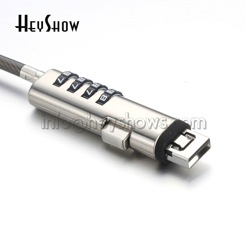 Laptop Lock Cable - 4 Haneli Şifreyle Korumalı USB Bağlantı