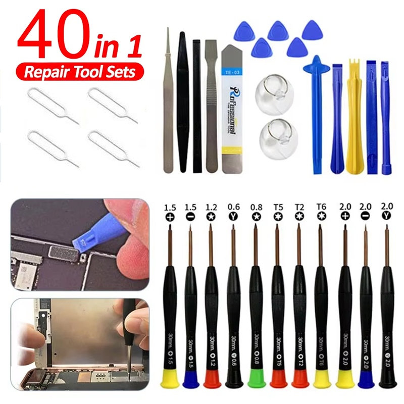 Laptop Open Accessories - 40'lı Hassas Tornavida Tamir Seti, Telefon,