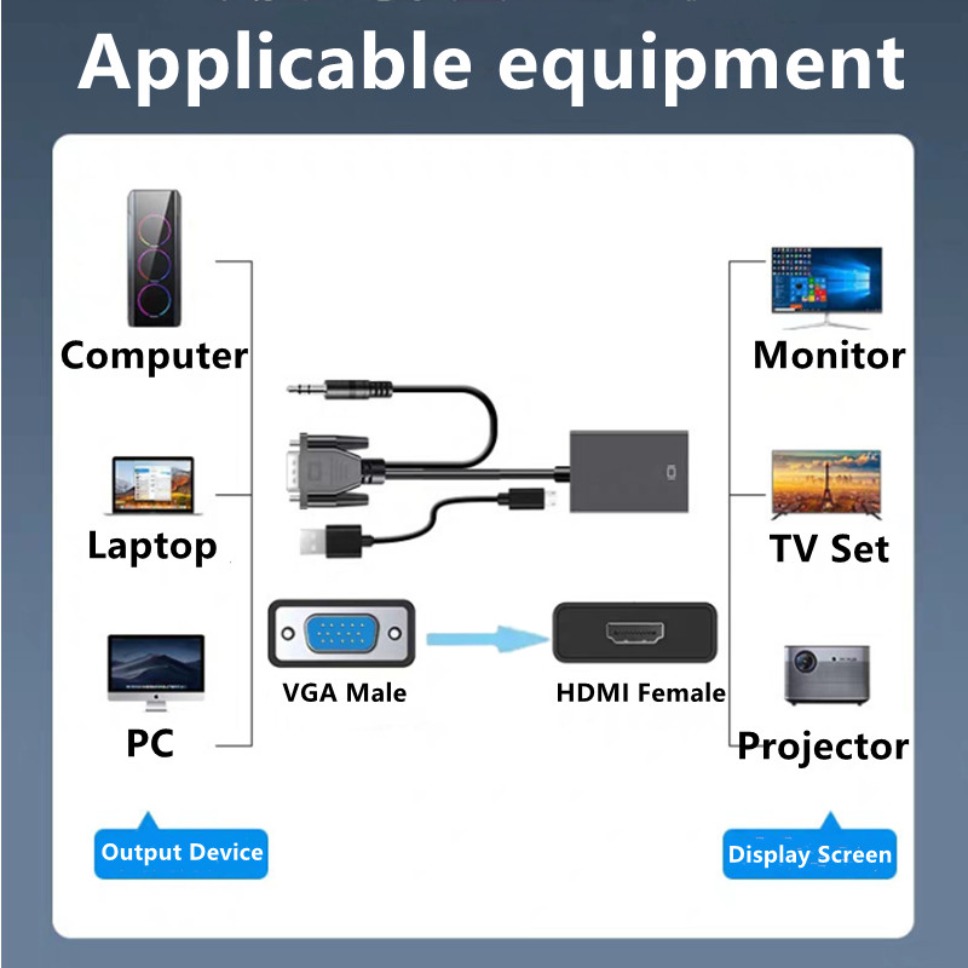 HD 1080P VGA - HDMI Adaptör Ka - Hdmi Vga Adapter incelemesi ve fiyatı