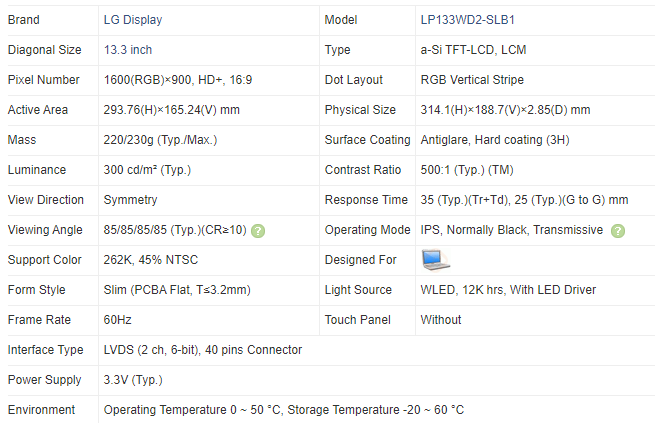 13.3 İnç LP133WD2-SLB1 LCD Ekr - Laptop Accessories Display incelemesi ve fiyatı